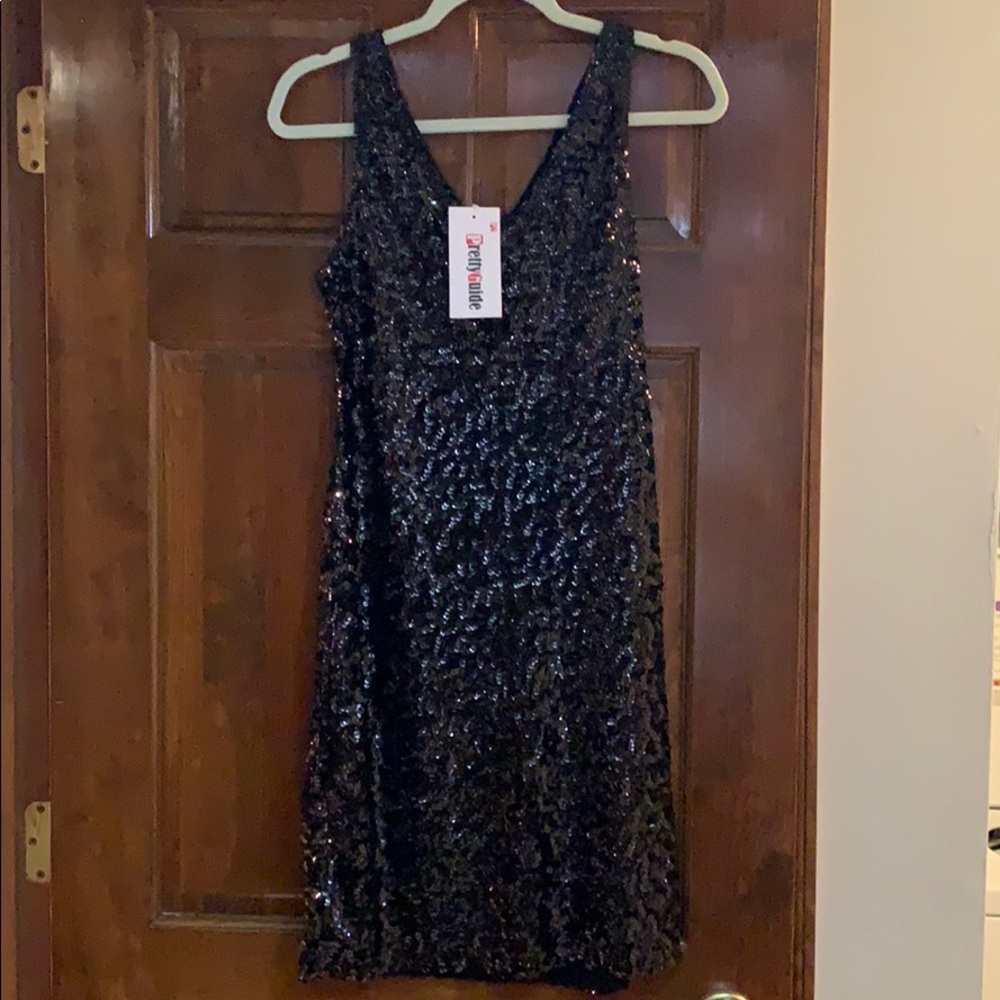 Black sequin cocktail dress. Brand new.